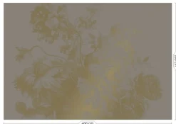 Engraved flowers goud behang MW-018 - 400x280cm