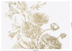 Engraved flowers goud behang MW-030 - 400x280cm