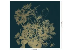 Engraved flowers goud behang MW-014 - 300x280cm