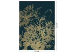 Engraved flowers goud behang MW-013 - 200x280cm