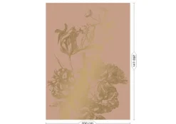 Engraved flowers goud behang MW-022 - 200x280cm