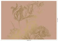 Engraved flowers goud behang MW-024 - 400x280cm
