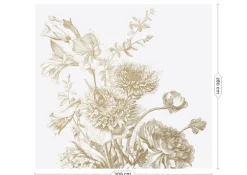 Engraved flowers goud behang MW-029 - 300x280cm