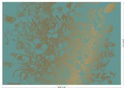 Engraved flowers goud behang MW-021 - 400x280cm