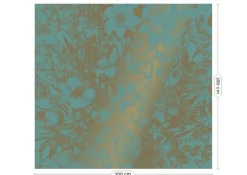 Engraved flowers goud behang MW-020 - 300x280cm