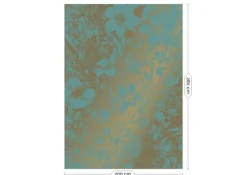 Engraved flowers goud behang MW-019 - 200x280cm
