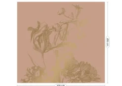 Engraved flowers goud behang MW-023 - 300x280cm