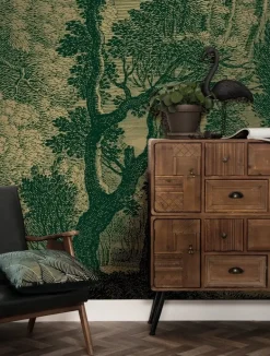 Engraved landscapes goud behang MW-032 - 300x280cm