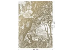 Engraved landscapes goud behang MW-040 - 200x280cm