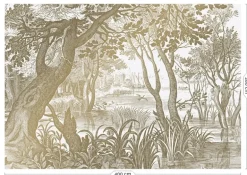 Engraved landscapes goud behang MW-042 - 400x280cm