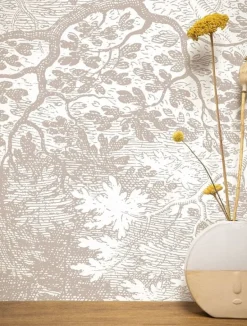 Engraved landschappen behang zand WP-772 200x280cm