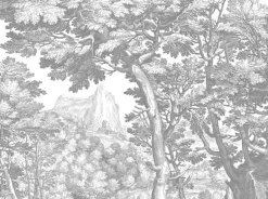 Engraved landschappen behang grijs WP-779 200x280cm