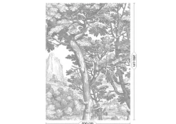 Engraved landschappen behang grijs WP-779 200x280cm
