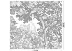 Engraved landschappen behang grijs WP-780 300x280cm