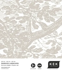 Engraved landschappen behang grijs WP-776- 400x280cm