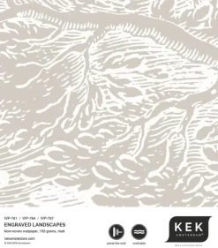 Engraved landschappen behang grijs WP-761 200x280cm