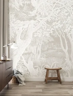Engraved landschappen behang grijs WP-761 200x280cm