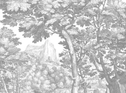 Engraved landschappen behang grijs WP-781 400x280cm
