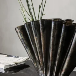 Flood vaas - antiek bruin