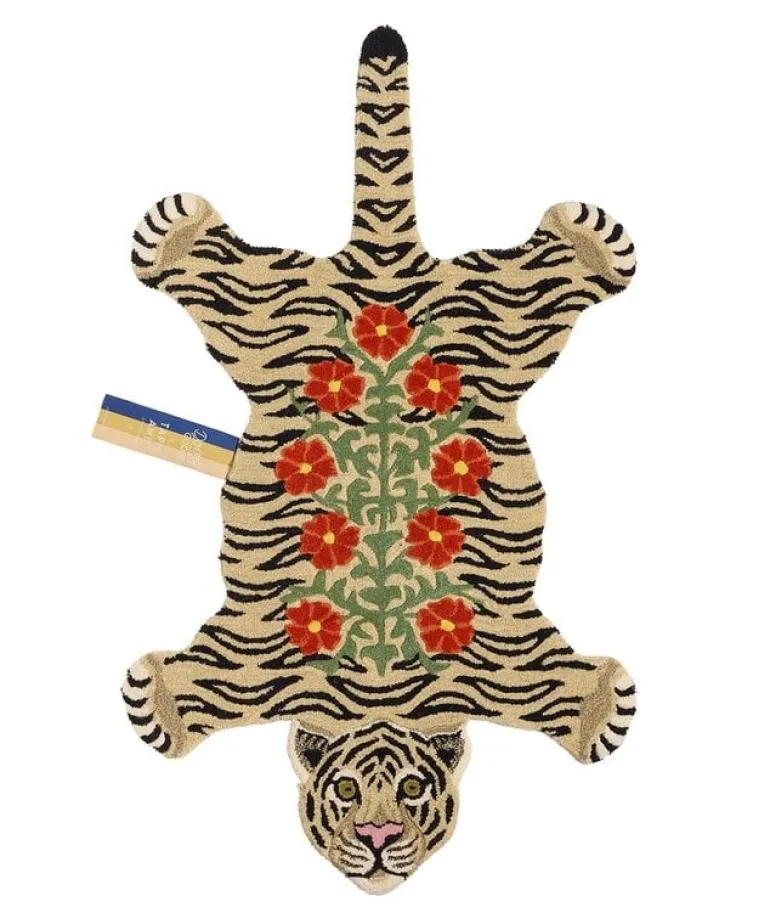 Floral white tiger vloerkleed L - 1.45.10.096.020.5