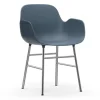 Form Armchair stoel chrome blauw