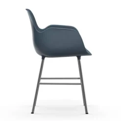 Form Armchair stoel chrome blauw