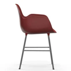 Form Armchair stoel chrome rood