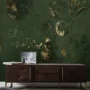 Fresco Flowers behang FU-057 - 194,8x280cm goud/groen