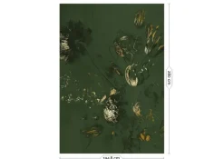 Fresco Flowers behang FU-057 - 194,8x280cm goud/groen