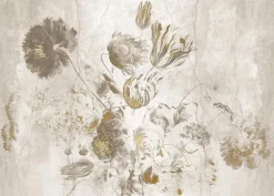 Fresco Flowers behang FU-060 - 194,8x280cm goud/wit
