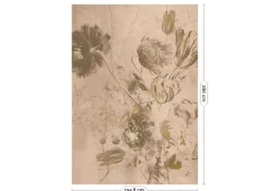 Fresco Flowers behang FU-054 - 194,8x280cm goud/nude