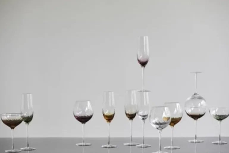 Garo champagne glazen amber - set van 8 stuks