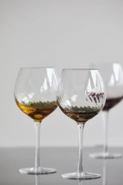 Garo wijnglazen amber - set van 8 stuks