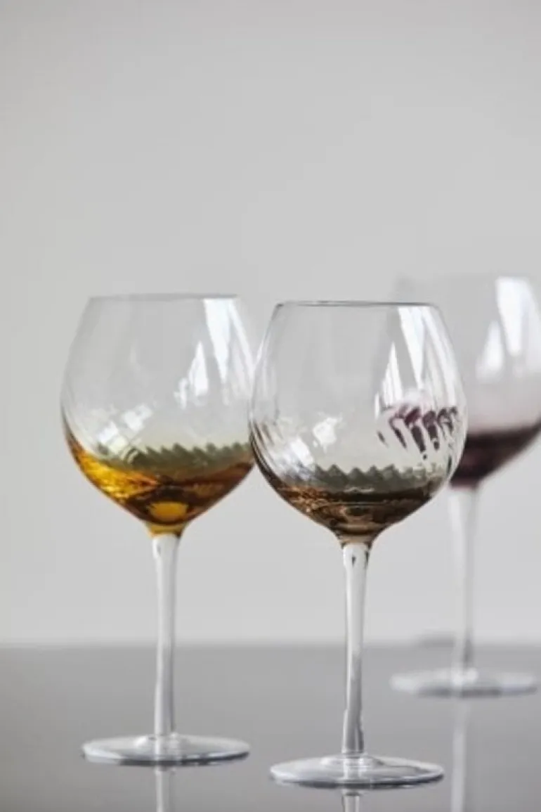 Garo wijnglazen amber - set van 8 stuks