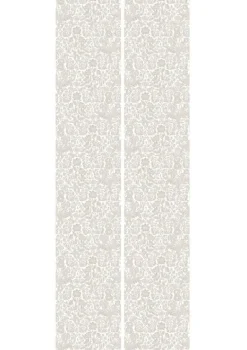 Getekende bloemen behang 100x280cm beige - FR-005