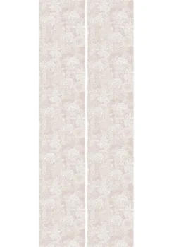 Getekende bloemen behang 100x280cm nude - FR-013