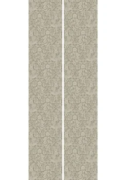 Getekende bloemen behang 100x280cm zand - FR-003