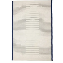 Geweven vloerkleed - blauw/wit