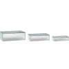 Glazen box mat zilver - set van 3 stuks