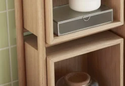 Glazen box mat zilver - set van 3 stuks