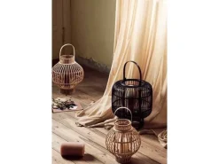 Globus lantaarn bamboe/glas-Ø36XH40CM