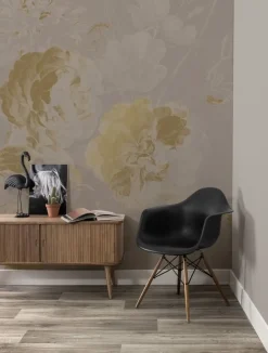 Golden age flowers goud behang MW-043 - 200x280cm