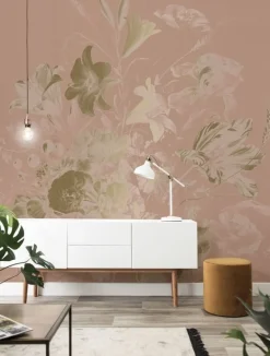 Golden age flowers goud behang MW-047 - 300x280cm
