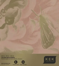 Golden age flowers goud behang MW-047 - 300x280cm