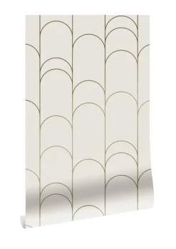 Golden lines behang 100x280cm goud / off - white MW-067