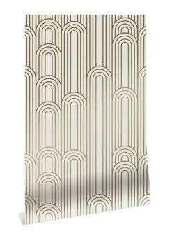 Golden lines behang 100x280cm off white / goud MW-087