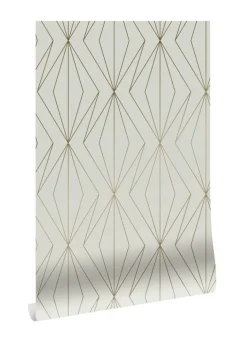 Golden lines behang 100x280cm zand / goud MW-073