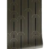 Golden lines behang 100x280cm zwart / goud MW-091