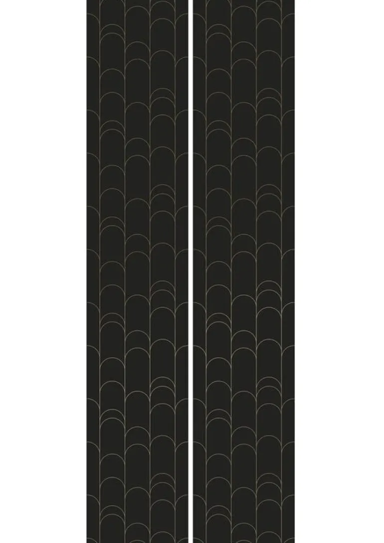 Golden lines behang 100x280cm zwart/goud MW-071