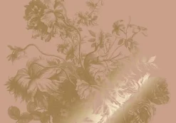 Goud Engraved bloemen behang nude MW-120 300x280cm